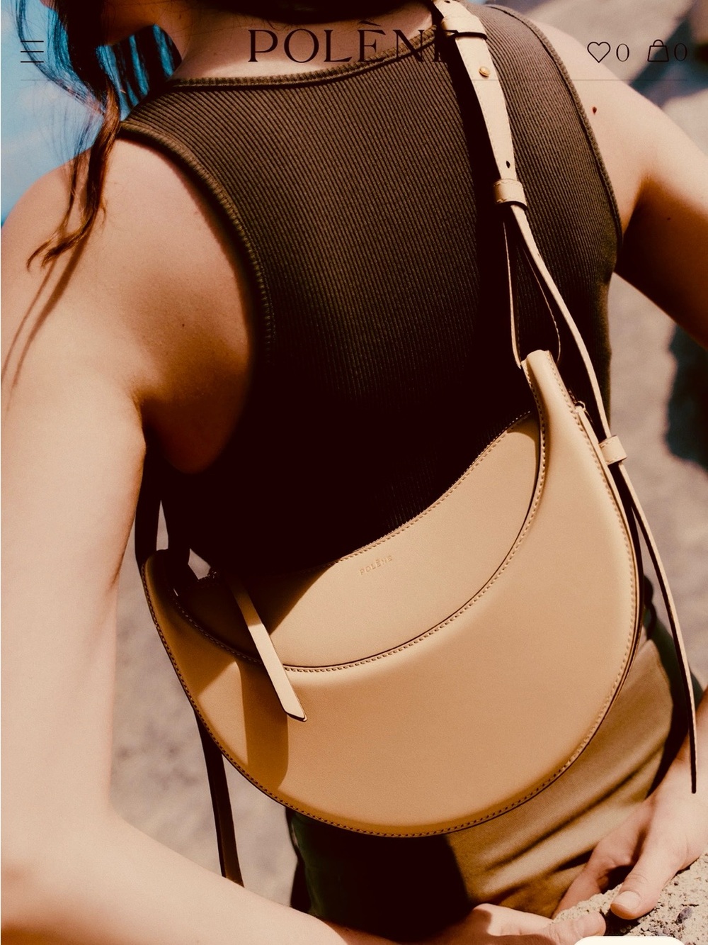 Polene Numero Small Leather Saddle B
